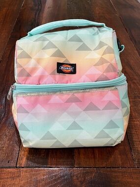 Dickies Mint Pink Yellow Gradient Geometric Lunch Bag